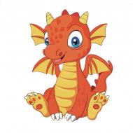 Розмальовка за номерами Strateg Дракончик 30х30 см ES016 Розмальовка за номерами Strateg Дракончик 30х30 см ES016