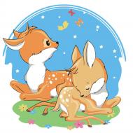 Раскраска по номерам Strateg Семейство оленей 30х30 см ES038