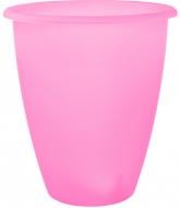 Кашпо пластикове Алеана Лукас круглий 1,1 л прозорий рожевий (113097)