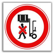 Табличка Запрещается находиться под грузом 250 мм