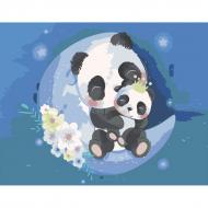 Раскраска по номерам Strateg Пандочки на луне 30х40 см SS-6402