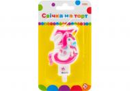 Свечи для торта двухсторонняя «3» с изображением единорога 7,62 см Maxi