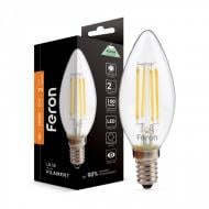 Лампа светодиодная Feron Filament LB-58 C37 4 Вт E14 4000 К 230 В прозрачная 25573