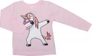 Футболка для дівчаток Luna Kids з принтом Dabbing Unicorn р.104 рожевий