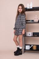 Костюм школьный для девочки Mevis (02) р. 140 черно-серый/клетка Арт. 5395