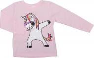 Футболка для дівчаток Luna Kids з принтом Dabbing Unicorn р.122 рожевий