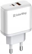 Сетевое зарядное устройство ColorWay Power Delivery Port PPS USB (Type-C PD + USB QC3.0) (45W) белый CW-CHS042PD-WT