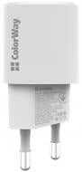 Мережевий зарядний пристрій ColorWay GaN PD Port USB PPS (Type-C PD + USB QC3.0) (33W) білий (CW-CHS043PD-WT)