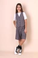 Костюм шкільний для дівчинки Mevis (03) р. 164 сірий/смужка Арт. 5465 Костюм шкільний для дівчинки Mevis (03) р. 164 сірий/смужка Арт. 5465