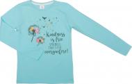 Футболка для девочек Luna Kids с принтом Kindness is free р.146 ментоловый