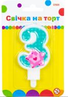 Свеча Цифра Princess "3" 7,62 см Maxi