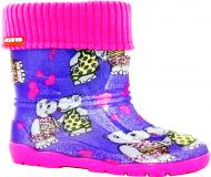 Сапоги резиновые детскиедля мальчиковдля девочек Alisa Line Бегемотики размер 25 розовый/синий
