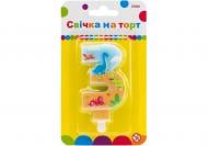 Свеча Цифра двухсторонняя "3" с изображением динозавров 7,62 см Maxi