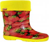 Сапоги резиновые детскиедля мальчиковдля девочек Alisa Line Клубника размер 35 красный/желтый