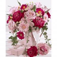 Раскраска по номерам Strateg Букет цветов в розовых тонах 40х50 см GS135