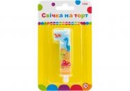 Свеча Цифра двухсторонняя "1" с изображением динозавров 7,62 см Maxi