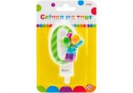 Свеча Цифра двухсторонняя "0" с изображением надувных шариков 7,62 см Maxi