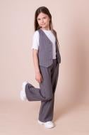 Костюм школьный для девочки Mevis (03) р. 128 серый/полоска Арт. 5487