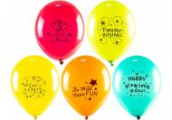 Набор воздушных шариков Maxi матовый с печатью 30 см в ассортименте 5 шт.