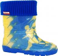 Сапоги резиновые детскиедля мальчиковдля девочек Alisa Line Футбол размер 28 желтый/синий