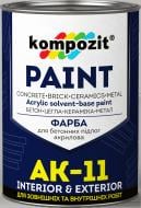Краска Kompozit для бетонных полов АК-11 RAL 7024 графит мат 1 кг