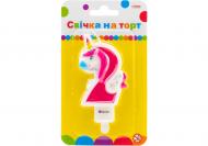 Свеча Цифра двухсторонняя «2» с изображением единорога 7,62 см Maxi