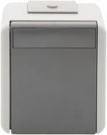 Розетка влагозащищенная с заземлением TEM Fontana 16 А 250 В без шторок с крышкой серый 4317450 Розетка влагозащищенная с заземлением TEM Fontana 16 А 250 В без шторок с крышкой серый 4317450