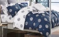 Комплект постільної білизни Leaf 200 TC синьо-білий La Nuit