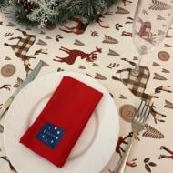 Скатертина водонепроникна Різдвяний олень 200x145 см білий Delight Скатертина водонепроникна Різдвяний олень 200x145 см білий Delight