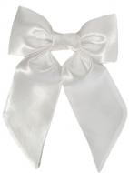 Заколка для волос Twins большой белый атласный бант