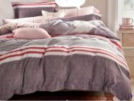 Комплект постельного белья Bordo Stripes 193 TC семейный сиреневый с серым La Nuit