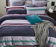 Комплект постельного белья Green Stripes 193 TC семейный серо-зеленый La Nuit
