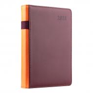 Дневник датированный City коричневый линия Leo Planner A5 2021
