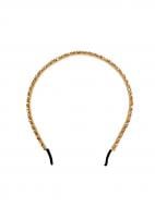 Обруч для волос MISO accessory тонкий с камешками ярко-золотой