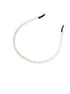 Обруч для волос MISO accessory тонкий с камешками белый