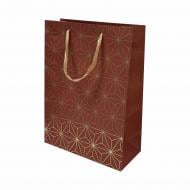 Пакет бумажный Пакет L крафтовий 38х28х12 бордо з тиснением Пакет бумажный Пакет L крафтовий 38х28х12 бордо з тиснением