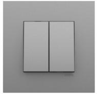 Кнопка звонка двухклавишный Efapel Quadro алюминий 4616212 SAL