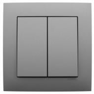 Кнопка звонка двухклавишный Efapel Logus алюминий 21156 TAL