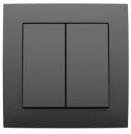 Кнопка звонка двухклавишный Efapel Logus металлик графит 21156 TIS