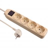 Удлинитель Electraline 3х1 с заземлением 4 гн. дерево светлое 1,5 м 62061