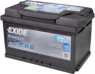 Аккумулятор автомобильный EXIDE Premium 6СТ-72 Н Евро (EA722) 72Ah 12V «+» справа