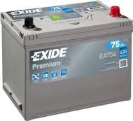 Акумулятор автомобільний EXIDE Exide Premium 6CT-75 Азія Євро (EA754) 75Ah 630A 12V «+» праворуч