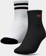 Шкарпетки 4F SOCKS CAS F061 (2pack) 4FJAW22USOCF061-91S р.36-38 білий/чорний 2 пари шт.