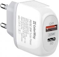 Мережевий зарядний пристрій ColorWay (Type-C PD + USB QC3.0) 3.0А 20W