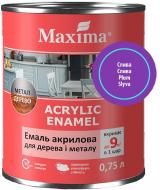 Акваемаль Maxima акрилова для дерева та металу слива шовковистий мат 0,75 л