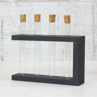 Подставка декоративная Стеклоприбор с 4 пробирками черная 300551