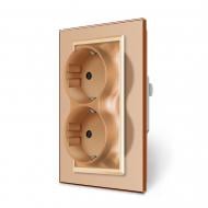 Розетка двойная бытовая с заземлением Livolo C7 IP20 золотой VL-C7CTF16A.TF16A-AP Розетка двойная бытовая с заземлением Livolo C7 IP20 золотой VL-C7CTF16A.TF16A-AP