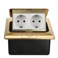 Розетка двойная мебельная с заземлением Livolo C7 IP44 золотой VL-SHS016-TCWP-A Розетка двойная мебельная с заземлением Livolo C7 IP44 золотой VL-SHS016-TCWP-A