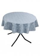 Скатерть водонепроницаемая Кружева на голубом d136 136x136 см Прованс