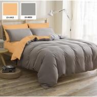 Комплект постельного белья Estivella (15-1415+19-0000) Microsatin Premium 200х220 см оранжевый/серый MirSon